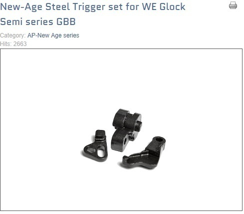 New Age Steel Trigger set for WE Glock(G17/19)