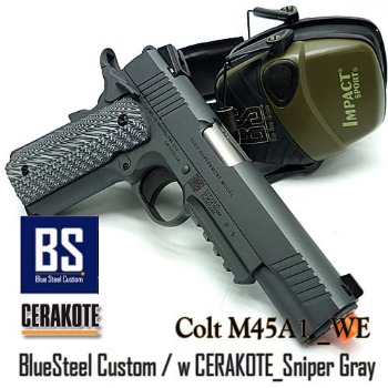 [BS] Colt M45A1 블루스틸 스나이퍼그레이 세라코트 풀커스텀_WE M45A1(Sniper Gray)cerakote