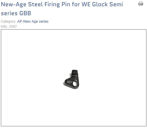 New Age Steel Firing Pin for WE Glock series