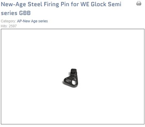 New Age Steel Firing Pin for WE Glock series
